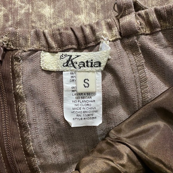 Katia Spaghetti Strap Straight Mini Dress Size S Brown - Picture 4 of 5